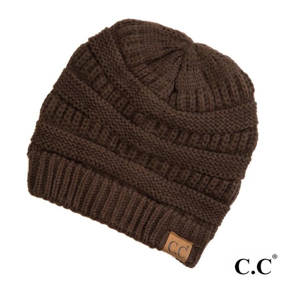 Cheveux Authentic CC Beanie Womens Cap Hat Slouch Color - Brown - Picture 1 of 1